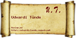 Udvardi Tünde névjegykártya